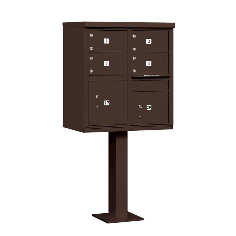 Salsbury Industries 6 Door Front Load Cluster MultiUnit Mailbox with 2 Parcel Lockers Wayfair